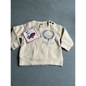 Bobo Choses Baby Cream Venice Beach Organic Cotton Sweatshirt 3-6 Months NWT